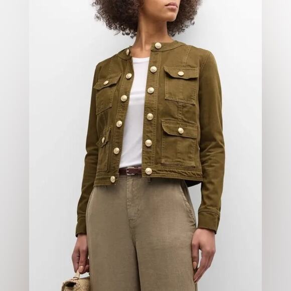 L'AGENCE Jackets & Blazers - L'AGENCE Yari Collarless Denim Jacket XS